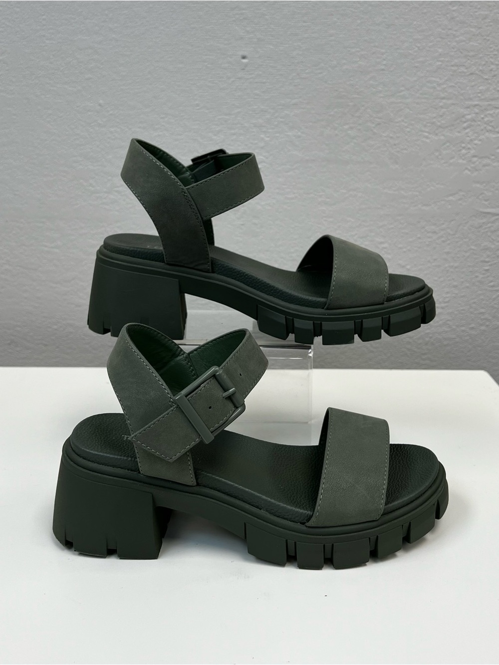 Torrid Olive Green Platform Sandals - Size 6.5WW